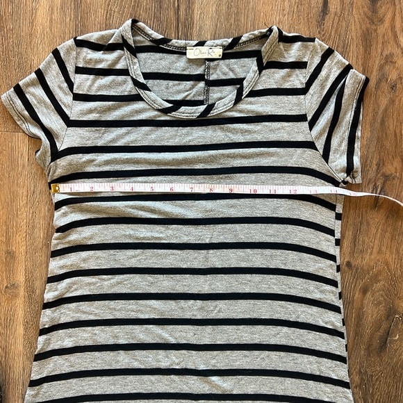Olivia Rae Stripes Short Sleeve T-shirt Dress - Picture 2 of 6